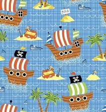 Blue Nautical Fabric Pirate