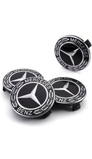 Genuine Mercedes Benz alloy wheel center caps hubcaps Black