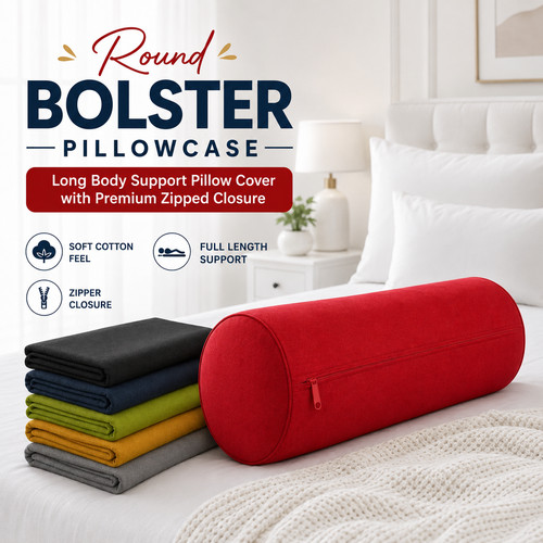 Round bolster pillowcase - round,