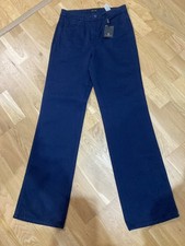 LADIES MASSIMO DUTTI navy Corduroy Trousers Size UK 10 EU 38 - (P14/4)