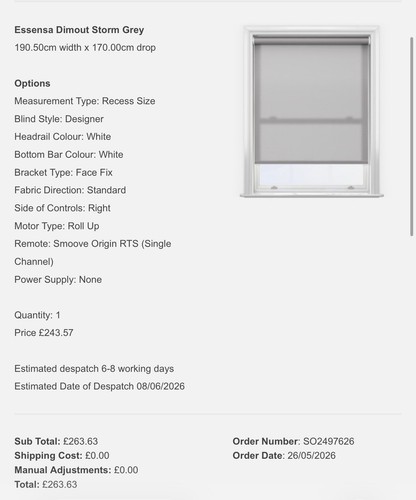 Somfy electric blind - blind, new