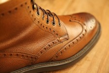 Joseph Cheaney Tweed Tan Leather Derby Brogue Boots Shoes UK 9 F US 10 EU 43