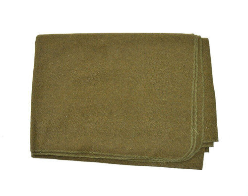 Military khaki wool blanket - khaki,