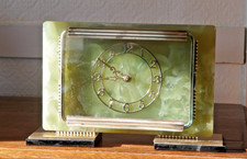 Art Deco Green Onyx Clock
