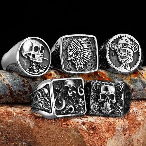 Gothic skull cowboy chief - cowboy, ring