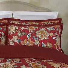 DORMA SAMIRA SAFFRON RED OXFORD PILLOWCASE PAISLEY FLORAL PAIR / X2