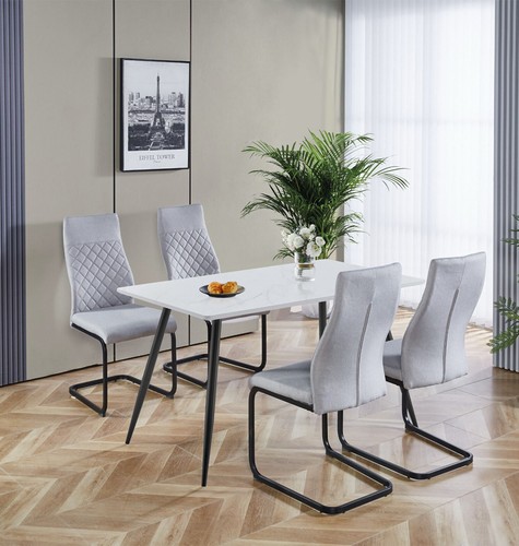 Dining set white marble - set,,