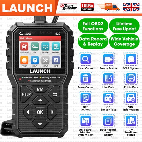 Launch cr529 car obd2 eobd - car,