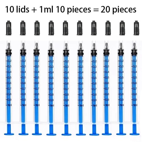 20pcs syringe with cap - with,