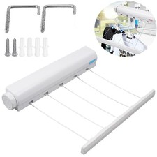 Retractable Pullout 5 Line Clothes Airer Washing Line Wall Mounted Laundry Dryer