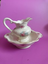 Floral Ceramic Small Wash Bowl and Jug Set Vintage..VGC