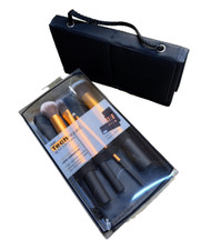 4 pc Real Techniques Core Collection Makeup Brush Set with 2 in 1 case & stand