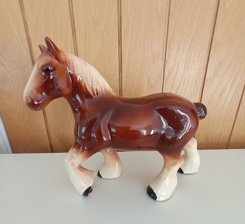 Vintage ceramic shire horse - vintage,