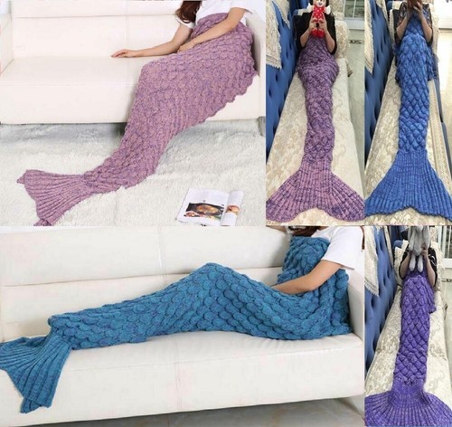 Mermaid tail blanket crocheted - mermaid,