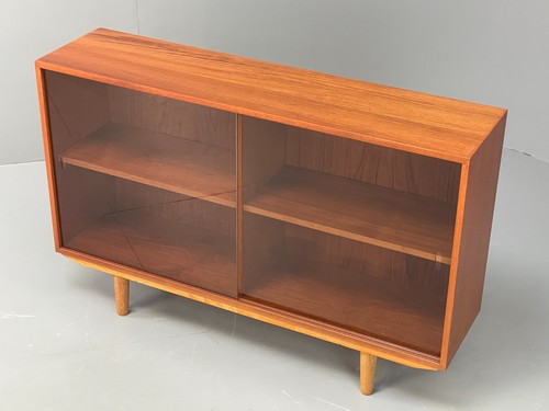 Vintage teak glazed bookcase - vintage,