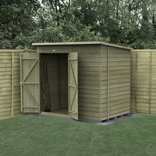 Forest 4LIFE 7x5 Shed Pent No Windows Double Door Wood Garden Shed Free Delivery