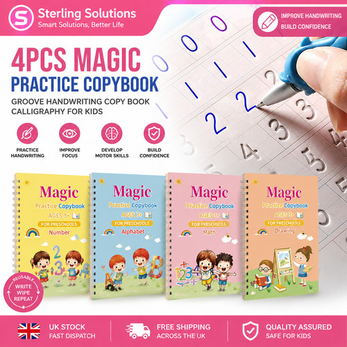 4pcs magic practice copybook - practice,