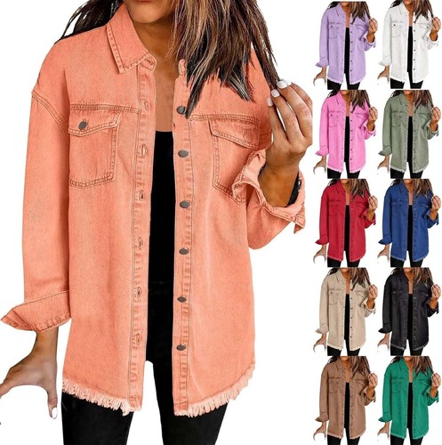 Women denim jacket - denim, oversized