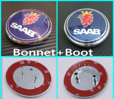 2 x Saab LOGO EMBLEM 68mm Badge 93 9-3 95 9-5 2003-2010 BOX HOOD