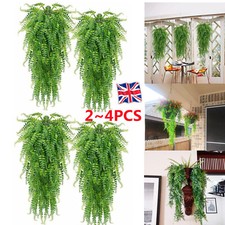 4PCS Artificial Fake Hanging Basket Plants Silk Flowers Vine Home Decor-Outdoor