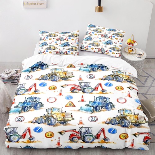 Excavator tractor quilt - excavator, duvet