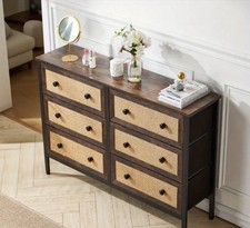 6 Drawers Rattan Storage