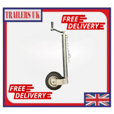 HEAVY DUTY JOCKEY WHEEL 48MM (RIBBED METAL WIND HANDLE CARAVAN & TRAILER