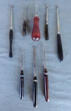 Lot of 8  Button Hooks with Wooden Handles