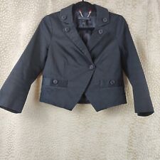 Marc by Marc Jacobs Womens Black Cropped Blazer Size US 6 / UK 10 Pinstripe
