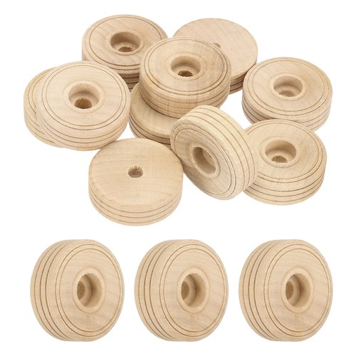 10pcs wooden wheels - wooden,