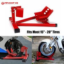 Red Motorcycle Wheel Chock Paddock Stands Tool Transport 15-20" Tires Universal