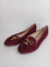 NEW Primark Womens Tassel Loafers UK Size 5 Purple Faux Suede Flat Flats Shoes