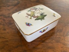 Herend Rothschild Trinket Box Bird Butterfly Insect