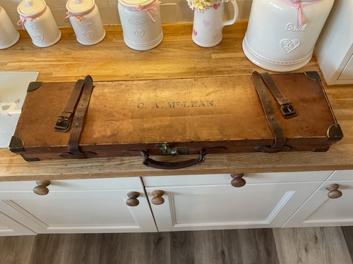 Antique leather brass mounts - leather, &