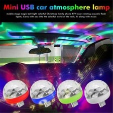 2x Mini USB RGB LED Stage Lamp Remote Controls Disco Ball Lights Home Car Party^