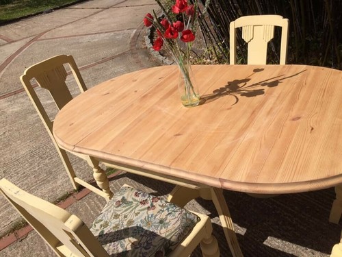 Wooden table and - , chairs