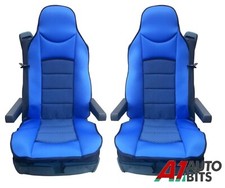 Blue Padded Fabric Premium Seat Covers X2 For Scania S Truck 2017 On