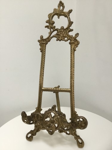 Vintage ornate brass easel - ornate,