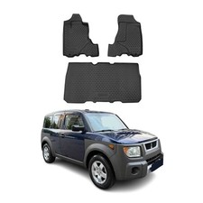 OMAC Floor Mats Liner for Honda Element 2003-2011 Black TPE All-Weather 3 Pcs