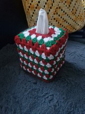 Handmade Crochet Christmas Tissue square Box Cover
