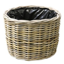 Grey & Buff Rattan Round