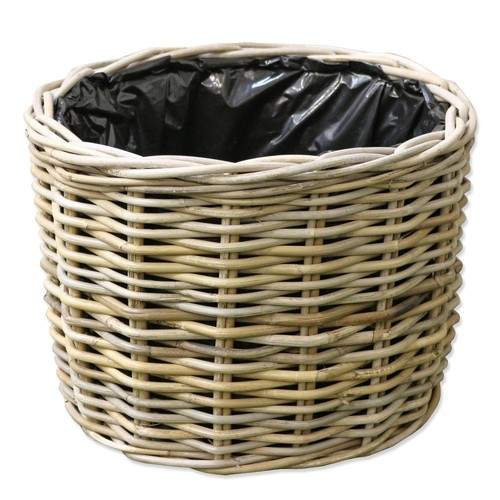 Grey buff rattan round - &,