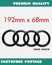 Black Gloss Rear Audi Badge Logo Rings Emblem Audi A4 A5 A6 192mm X 68mm