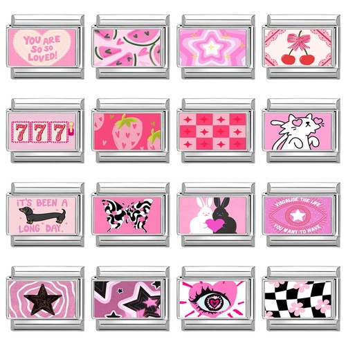 Pink italian charms fits - charms,