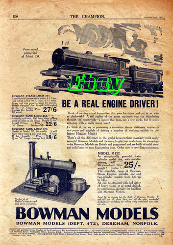 Bowman models steam locomotive - bowman,