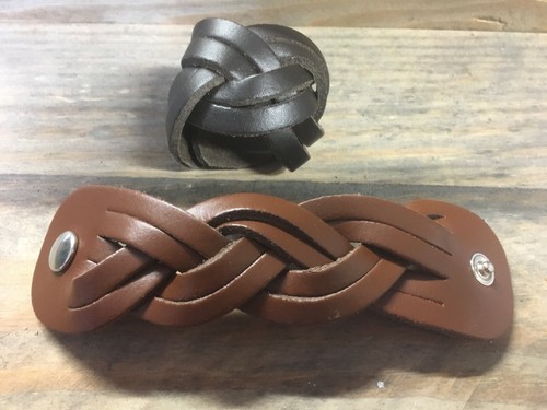 Leather scout woggle double - leather,