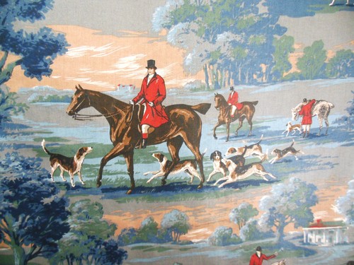 Vintage fox hunt fabric by - vintage,