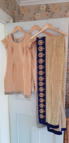 Gold and navy - and, suit