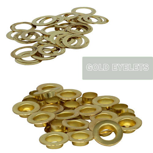 Brass eyelets with washers - brass,