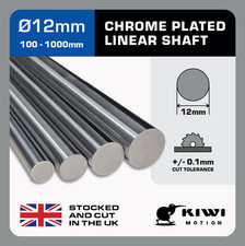 12mm Chrome Plated Steel Linear Bearing Shaft Bar | 3D Printer Rod | CNC Rail